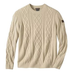 Atlas For Men Mens Cable Knit Sweater / Ecru